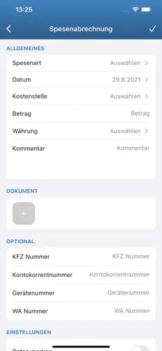 Spesenabrechnung in BDS V5 mobile